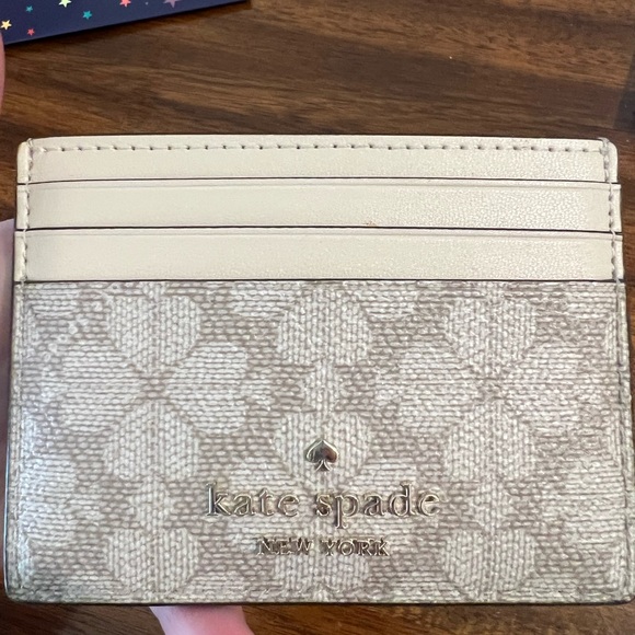 kate spade Handbags - Kate Spade Cream and Tan Card Holder